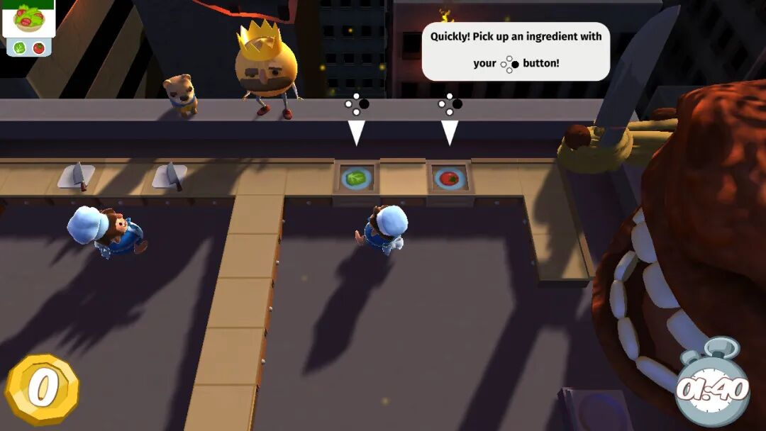 《胡闹厨房》游戏未汉化前的原始英文界面